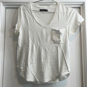 Abercrombie & Fitch White V-neck T-Shirt XS